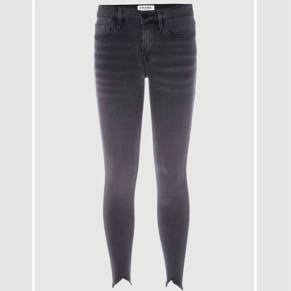 FRAME - Le Skinny De Jeanne Crop Double Triangle Raw Hem in Tull